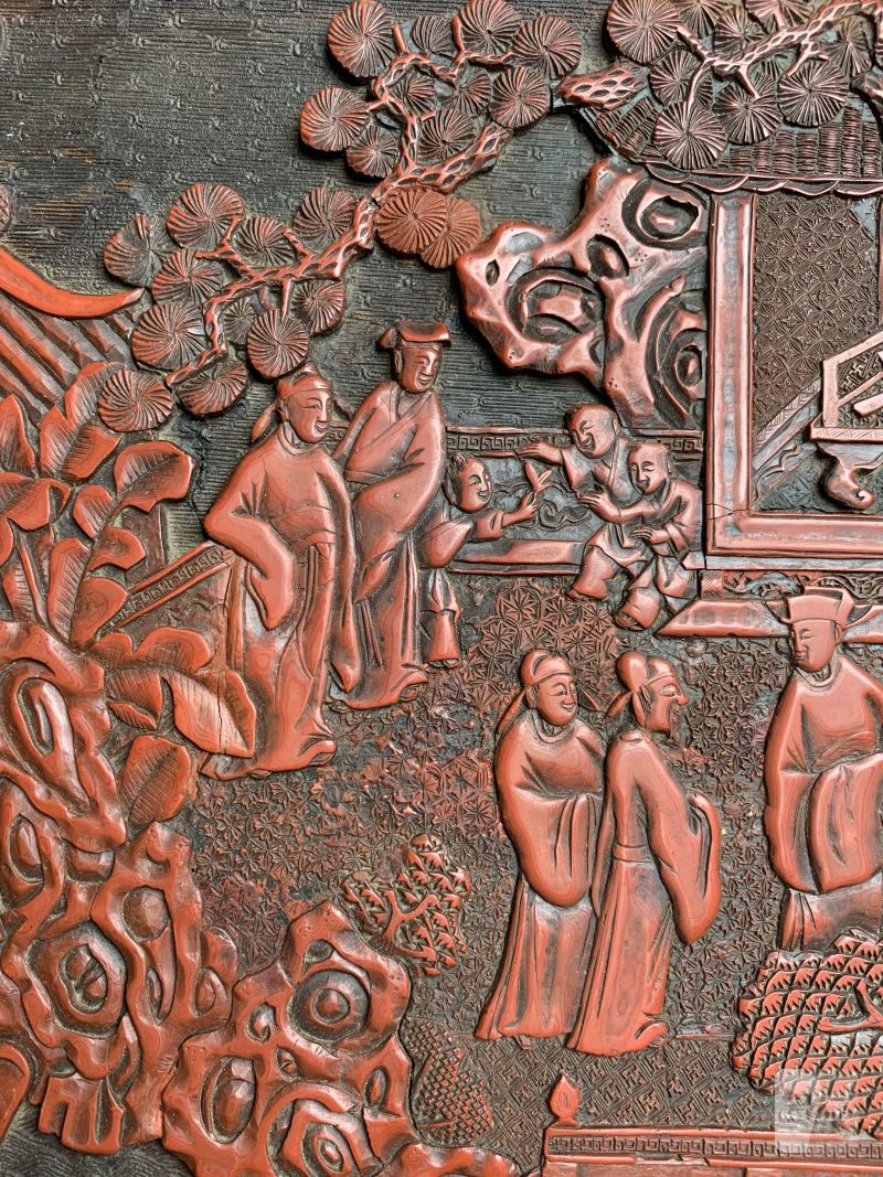 明 “黄成造”款剔红郭子仪祝寿图箱 - 图12